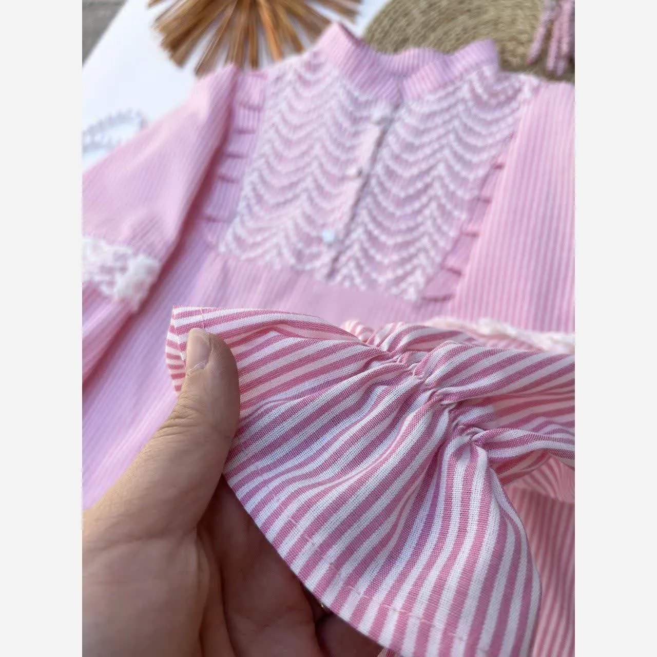 شومیز دخترانه نخی تابستانی در 4 رنگ مدل مادر دختری