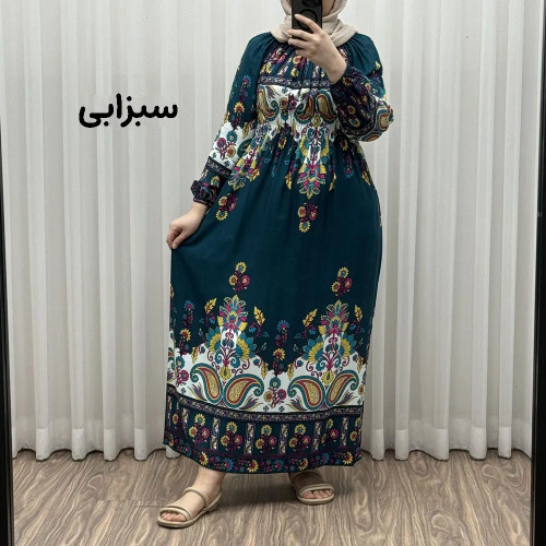 پیراهن ساحلی زنانه مدل ورشو نخی فری سایز مناسب تا سایز 48