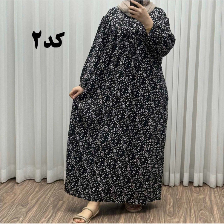 پیراهن سایزبزرگ نخی فری سایز تا 52 هندی کد 1498