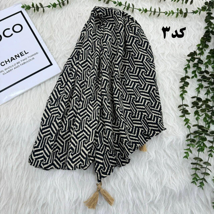 شال کریشه نخ پفکی قواره بزرگ 200x80 زنانه روزمره بدون آبرفت و چروک