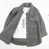 مانتو کوتاه دخترانه ستاره به همراه تیشرت چاپی جنس کتان