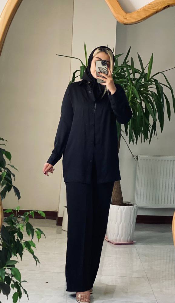 شومیز سیه نا مشکی محرمی جلودکمه خور
